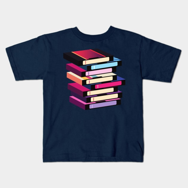 Pile of cassette tapes Kids T-Shirt by waltzart